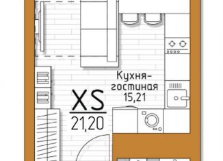 Продам квартиру студию, 21.2 м2, посёлок Молодёжный