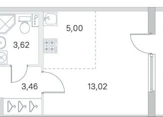 Продается квартира студия, 28.3 м2, посёлок Стрельна, ЖК Любоград