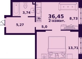 Двухкомнатная квартира на продажу, 36.5 м2, Ульяновск, жилой комплекс Сиреневый, 4, ЖК Сиреневый