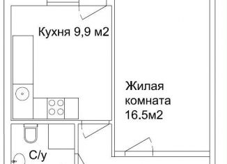 1-ком. квартира на продажу, 37.7 м2, Санкт-Петербург, улица Крыленко, 1к1с7, ЖК О'Юность