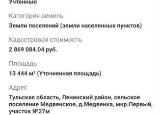 Продажа участка, 130 сот., деревня Медвенка