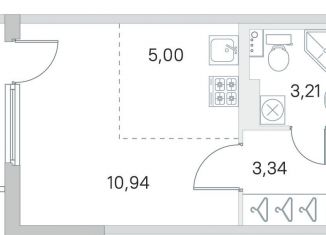 Продается квартира студия, 23.9 м2, посёлок Стрельна, ЖК Любоград