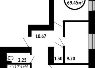 Продам 3-ком. квартиру, 69.5 м2, Уфа, ЖК 8 Марта, Природная улица, 7