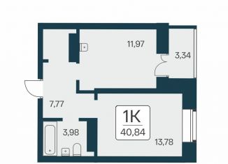 Продам 1-комнатную квартиру, 40.8 м2, Новосибирск, метро Октябрьская