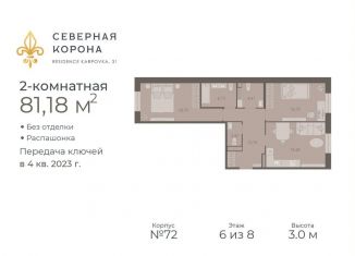 Продажа двухкомнатной квартиры, 81.2 м2, Санкт-Петербург, метро Петроградская