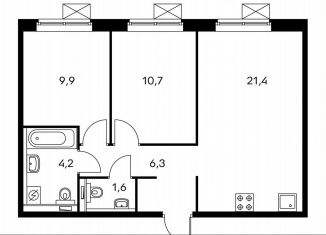 Продается 2-комнатная квартира, 54.1 м2, Москва, метро Братиславская