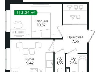 Продается 1-ком. квартира, 31.2 м2, Сертолово