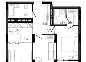 Продам 3-комнатную квартиру, 60.5 м2, Новосибирск, улица Ясный Берег, 12, метро Студенческая