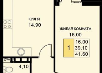 1-ком. квартира на продажу, 41.6 м2, поселок Южный, Екатерининская улица, 7к1