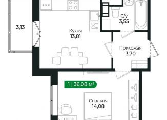 Продается 1-комнатная квартира, 36.1 м2, Сертолово