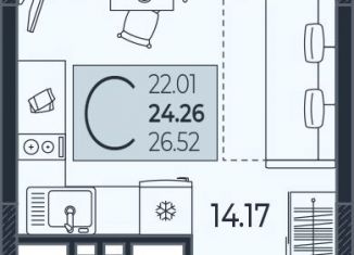 Продажа квартиры студии, 24.3 м2, Краснодар, Прикубанский округ, Адмиралтейский бульвар, 1