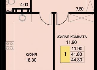 Продажа однокомнатной квартиры, 44.3 м2, поселок Южный, Екатерининская улица, 7к2