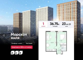 Продажа 1-комнатной квартиры, 36.8 м2, Санкт-Петербург, ЖК Морская миля