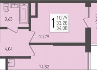 Продается 1-ком. квартира, 34.1 м2, посёлок Берёзовый