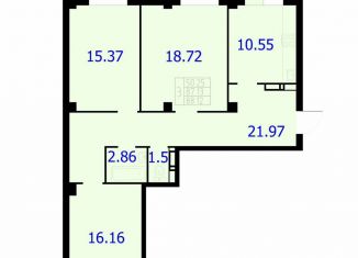 Продажа 3-ком. квартиры, 88.1 м2, Красноярск, Северное шоссе, 50А, Центральный район