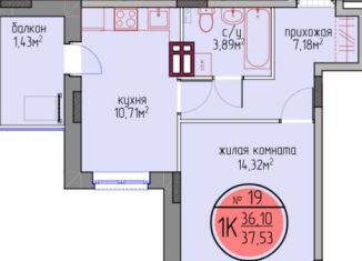 Продажа 1-комнатной квартиры, 36.1 м2, Пермский край, улица Худанина