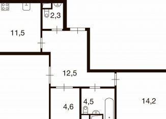 Продается 2-комнатная квартира, 72.5 м2, деревня Ивановское, улица Семёна Гордого, 3