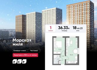 Продается однокомнатная квартира, 36.3 м2, Санкт-Петербург