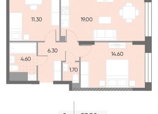 Продается 2-комнатная квартира, 57.5 м2, Москва