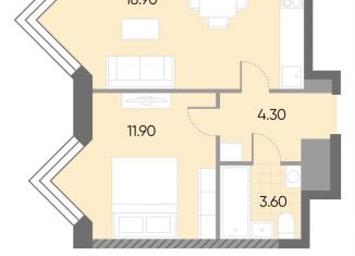 Продается 1-комнатная квартира, 38.7 м2, Москва, станция Москворечье