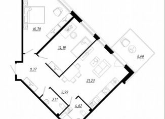 Продажа двухкомнатной квартиры, 74.7 м2, городской посёлок Фёдоровское, Счастливая улица, 4