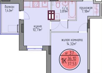 Продаю 1-комнатную квартиру, 36.1 м2, Пермский край, улица Худанина