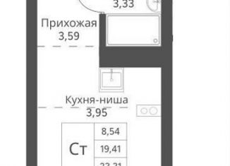 Квартира на продажу студия, 23.3 м2, Новосибирск, улица Дуси Ковальчук, 246, метро Заельцовская