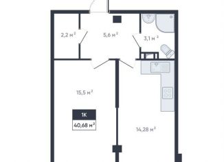 Продается 1-ком. квартира, 40.7 м2, Мурино, улица Шоссе в Лаврики, 93