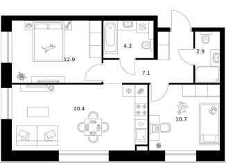 Продается двухкомнатная квартира, 58.3 м2, Санкт-Петербург, Василеостровский район