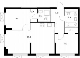 Продажа 2-комнатной квартиры, 58.6 м2, Москва, ЖК Большая Академическая 85