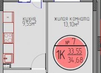 Продается 1-ком. квартира, 33.6 м2, Пермь, улица Худанина