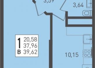 1-комнатная квартира на продажу, 39.6 м2, посёлок Берёзовый