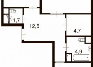 Продаю 2-комнатную квартиру, 72.2 м2, деревня Ивановское, улица Семёна Гордого, 3