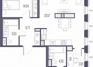 2-ком. квартира на продажу, 81 м2, Санкт-Петербург, метро Площадь Ленина, Малый Сампсониевский проспект, 2