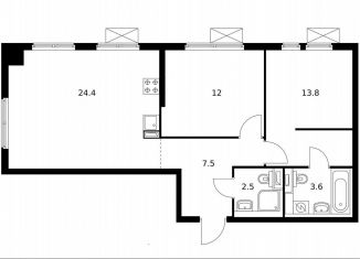 Продается 2-комнатная квартира, 63 м2, Москва, метро Нагорная, жилой комплекс Второй Нагатинский, к7