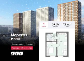 1-комнатная квартира на продажу, 37.8 м2, Санкт-Петербург, ЖК Морская миля