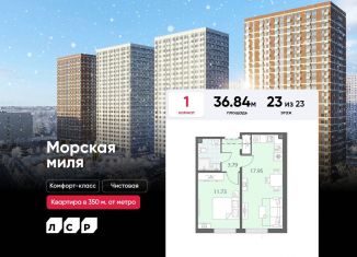 1-комнатная квартира на продажу, 36.8 м2, Санкт-Петербург, ЖК Морская миля