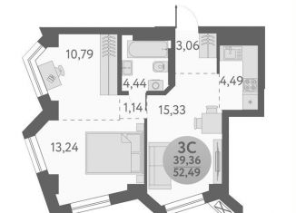 Продаю 3-комнатную квартиру, 52.5 м2, Новосибирск, метро Площадь Маркса