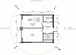 Продам 1-ком. квартиру, 45.8 м2, Калужская область