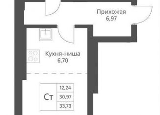 Продам квартиру студию, 33.7 м2, Новосибирск, улица Дуси Ковальчук, 246, метро Заельцовская