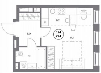 Продается квартира студия, 29.4 м2, Москва, метро Текстильщики