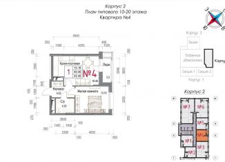 Продажа 1-ком. квартиры, 43.5 м2, Калужская область, Долгининская улица