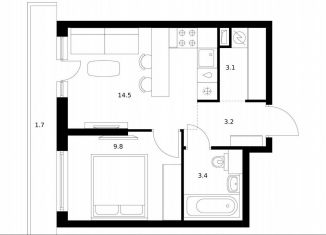 Продаю 1-комнатную квартиру, 35.7 м2, Москва