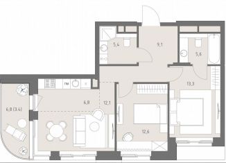 Продаю двухкомнатную квартиру, 68.3 м2, Москва, метро Кунцевская