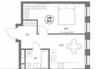 Продается 1-комнатная квартира, 35.4 м2, Москва, метро Текстильщики