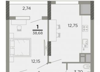 Продажа однокомнатной квартиры, 37.3 м2, Рязань, Совхозная улица, 6, ЖК Мартовский