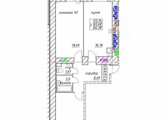 Продам 2-ком. квартиру, 66.4 м2, Ярославская область