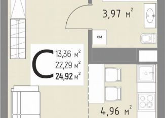 Продается квартира студия, 24.9 м2, Краснодар