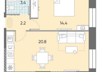 1-ком. квартира на продажу, 40.8 м2, Москва, метро Технопарк, жилой комплекс Зиларт, 18/19/27