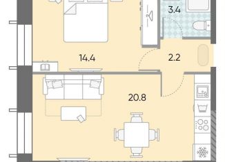 Продаю 1-комнатную квартиру, 40.8 м2, Москва, метро Технопарк, жилой комплекс Зиларт, 18/19/27